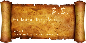 Putterer Dioméd névjegykártya